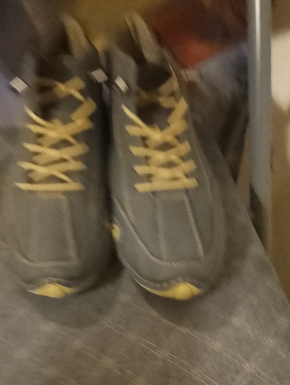 Men's Gray and Yellow Sneakers - Lightweight Casual Shoe